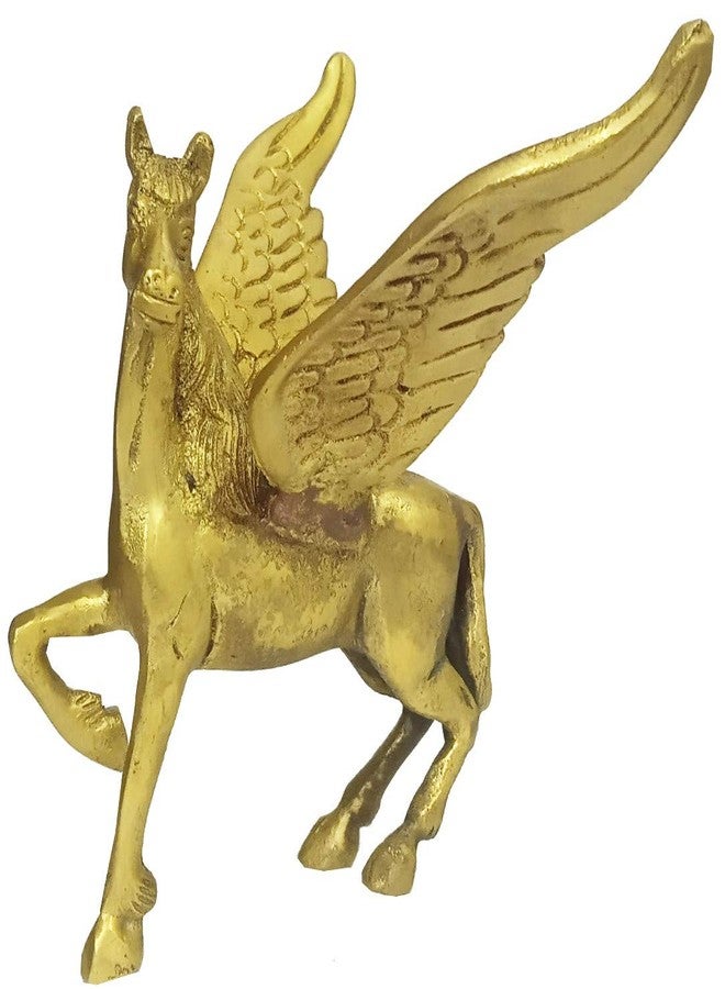 Purpledip Brass Pegasus Statuette: Mythical Two-Winged Flying Horse Collectible Art Showpiece (12141) - Image 3